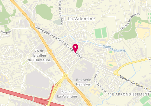 Plan de Tennispro, 296 Route des 3 Lucs à la Valentine, 13011 Marseille