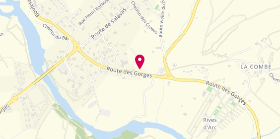 Plan de Canoe ardeche, 160 Route des Gorges, 07150 Vallon-Pont-d'Arc