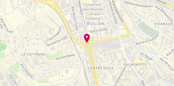 Plan de Jd Sports, Centre Commercial Centre 2 Rue Docteurs Charcot, 42100 Saint-Étienne