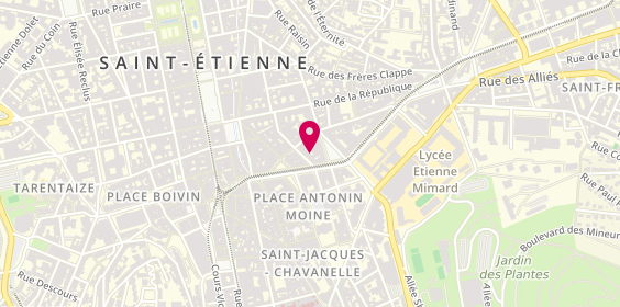 Plan de La Rue A Vélo, 5 Rue Traversière, 42000 Saint-Étienne