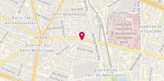 Plan de Alesia Cycles, 33 Rue d'Alésia, 75014 Paris