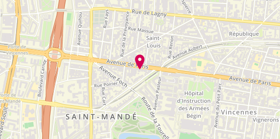 Plan de Cyclable St-Mandé, 95 avenue de Paris, 94160 Saint-Mandé